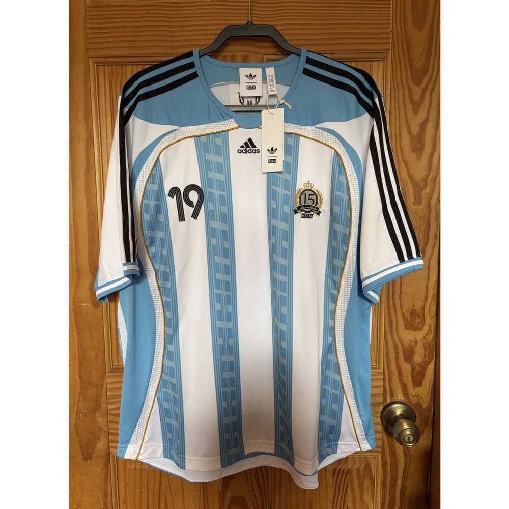 Adidas x Kith Lionel Messi #19 Argentina Jersey Men's Size XL KR0057